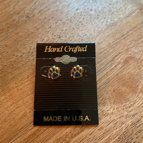 Blue and gold dog print jewelry - Picture 2 of 5